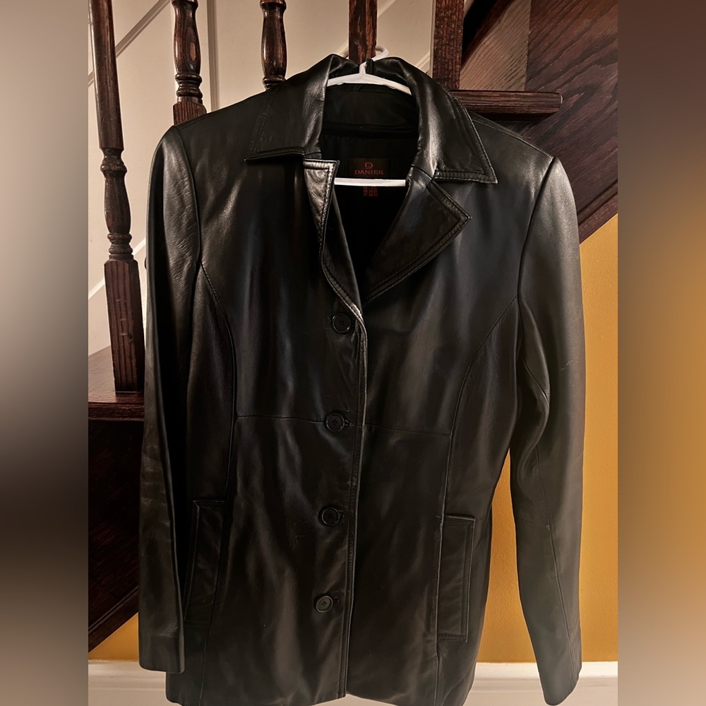 Danier Sleek Black Leather Jacket